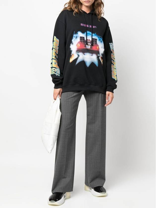 Back To The Future Print Hoodie Black - VETEMENTS - BALAAN 5