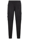 Stretch Cotton Tela Paracadute Cargo Straight Pants Black - STONE ISLAND - BALAAN 4