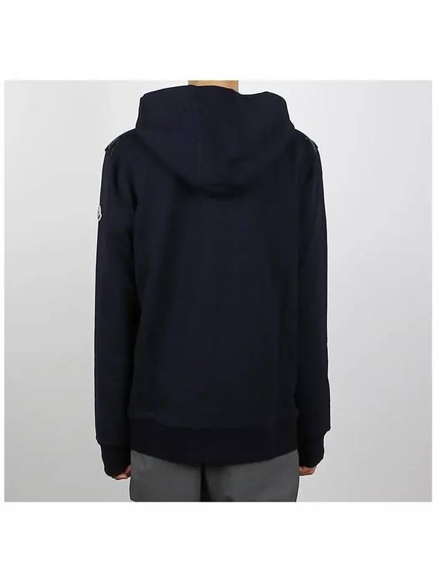 Logo Cotton Zip Up Hoodie Navy - MONCLER - BALAAN 5