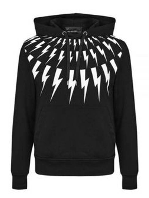 Fairisle Thunderbolt Hoodie Black - NEIL BARRETT - BALAAN 2