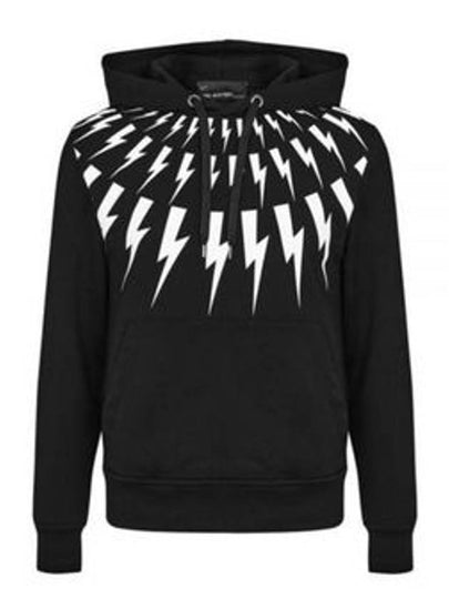 Fairisle Thunderbolt Hoodie Black - NEIL BARRETT - BALAAN 2