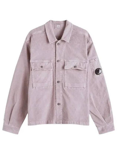 Corduroy Button Utility Shirt Jacket Purple - CP COMPANY - BALAAN 2