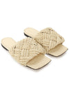 Women's Lido Flat Slippers Cream - BOTTEGA VENETA - BALAAN.