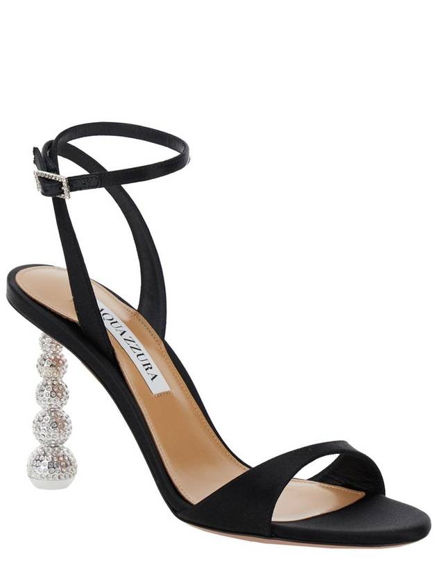 'Yes Baby' Black Strappy Sandals With Sculptural Heel In Satin Woman - AQUAZZURA - BALAAN 2