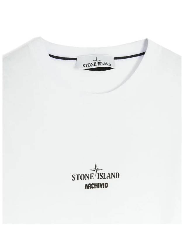 Men's Logo Short Sleeve T-Shirt White - STONE ISLAND - BALAAN.