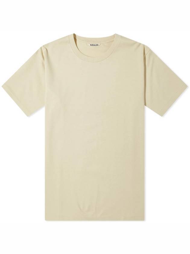 Luster Plaiting Short Sleeve T-Shirt Ivory - AURALEE - BALAAN 1