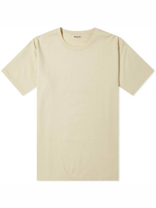 Luster Plaiting Short Sleeve T-Shirt Ivory - AURALEE - BALAAN 1