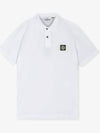 Pique Stretch Cotton Short Sleeve Polo Shirt White - STONE ISLAND - BALAAN 3