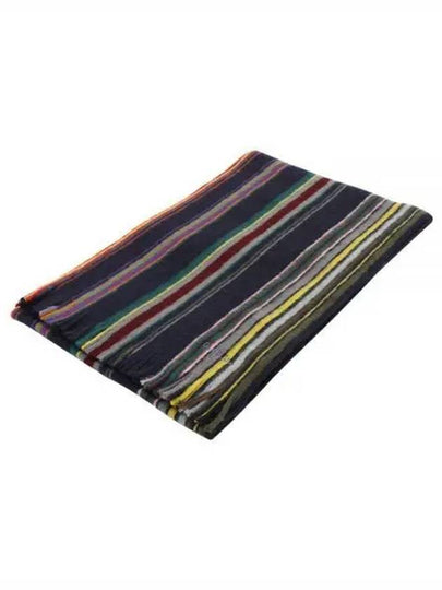 Signature Stripe Cashmere Scarf Navy - PAUL SMITH - BALAAN 2