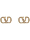 Crystal V Logo Signature Earrings Gold - VALENTINO - BALAAN 2