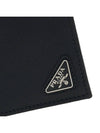 Triangle Logo Saffiano Half Wallet Black - PRADA - BALAAN 7