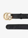 GG Marmont Matelasse Wide Leather Belt Black - GUCCI - BALAAN 3