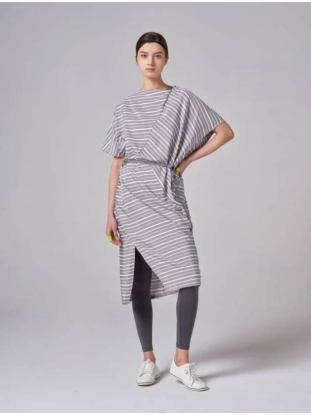 AW11OP02 Tech Structure DressGray Stripe - ATHPLATFORM - BALAAN 1