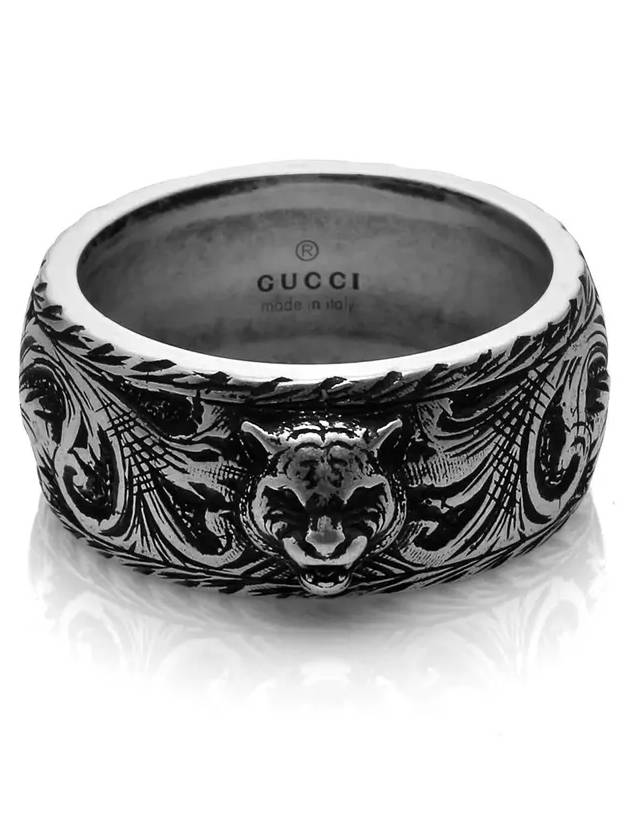 Feline Head Ring Silver YBC433571001 - GUCCI - BALAAN 4