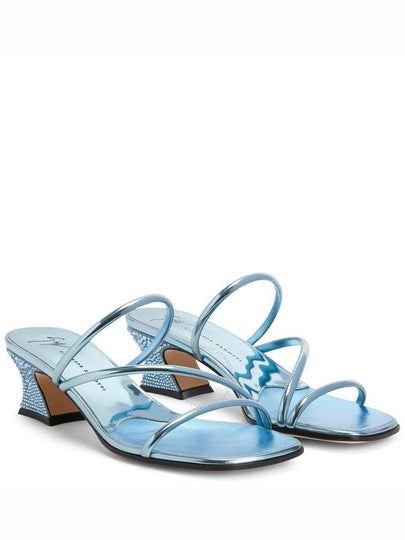 Giuseppe Zanotti Light Blue Aude Strass Mules Brand Size 35 US Size 5 - GIUSEPPE ZANOTTI - BALAAN 2