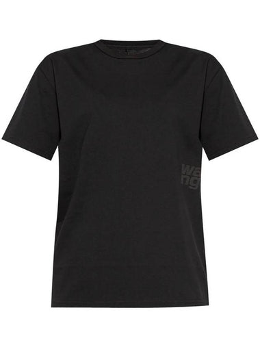 Alexander Wang Essential Jsy Ss T-Shirt W/ Puff Logo & Bound Neck Clothing - ALEXANDER WANG - BALAAN 1