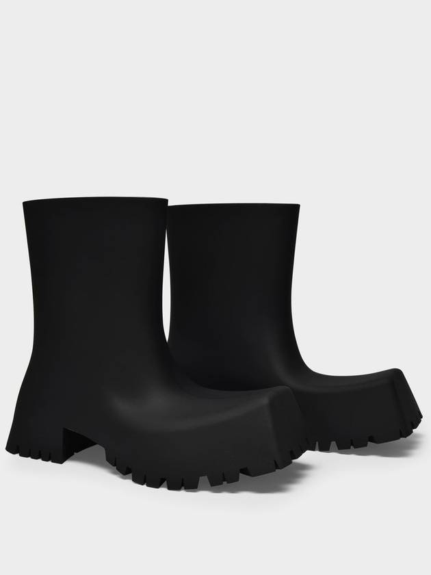 Square Toe Rubber Rain Boots Black - BALENCIAGA - BALAAN 3