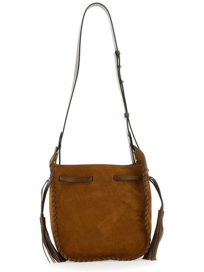 'Silao'  Brown Bucket Bag With Drawstring Closure And Embossed Logo Lettering On The Front In Suede Woman - ISABEL MARANT - BALAAN 2