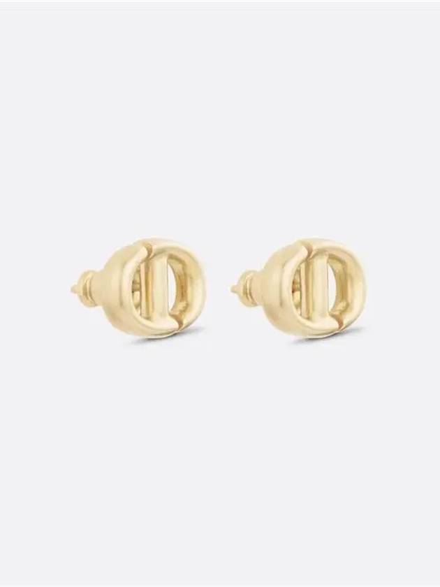 CD Navy Stud Metal Earrings Pink Gold Finish - DIOR - BALAAN 4