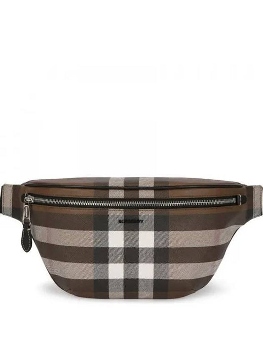 Checked Leather Bum Belt Bag Dark Birch Brown - BURBERRY - BALAAN 2