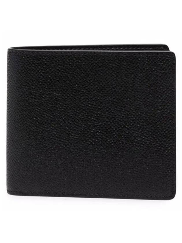 Stitched Bifold Leather Half Wallet Black - MAISON MARGIELA - BALAAN 3