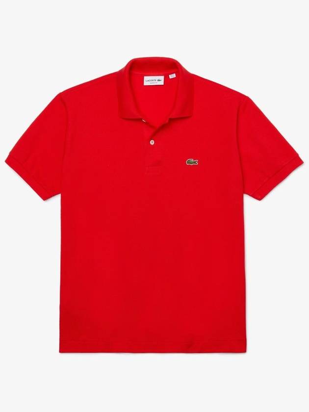 Men's Logo Classic Fit Cotton Short Sleeve Polo Shirt Red Orange - LACOSTE - BALAAN 2