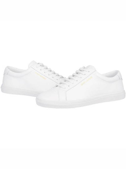 Men's Andy Leather Low Top Sneakers White - SAINT LAURENT - BALAAN 2