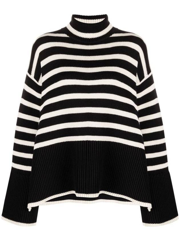 Signature Striped Turtleneck White Black - TOTEME - BALAAN 2