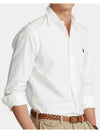 Embroidered Pony Logo Long Sleeve Shirt White - POLO RALPH LAUREN - BALAAN 3