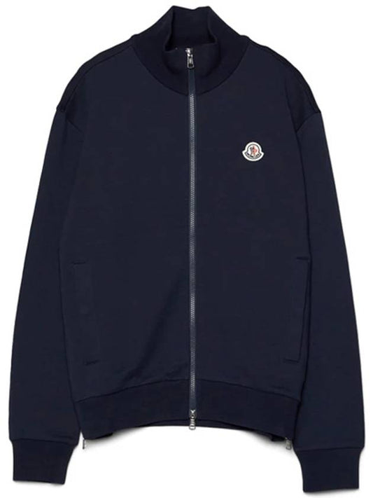 Men's Logo Patch Zip-Up Jacket Navy - MONCLER - BALAAN 2