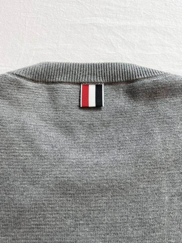 Milano Stitch 4-Bar Boxy Crew Neck Pullover Knit Top Grey - THOM BROWNE - BALAAN 10