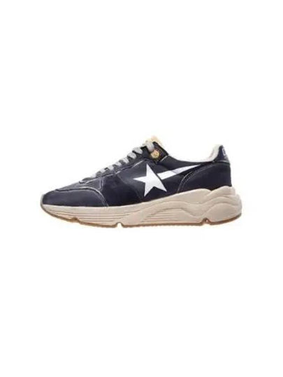 White Star Print Nylon Low Top Sneakers Dark Blue - GOLDEN GOOSE - BALAAN 2