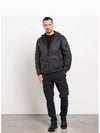 Garment Dyed Micro Yarn Hooded Jacket Black - STONE ISLAND - BALAAN 8