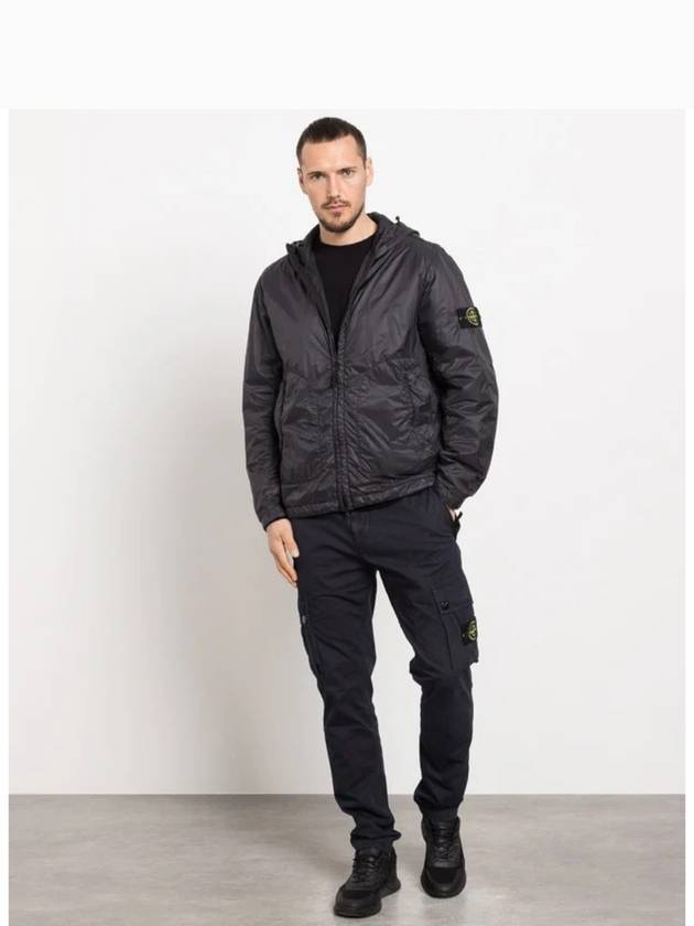 Garment Dyed Micro Yarn Hooded Jacket Black - STONE ISLAND - BALAAN 8