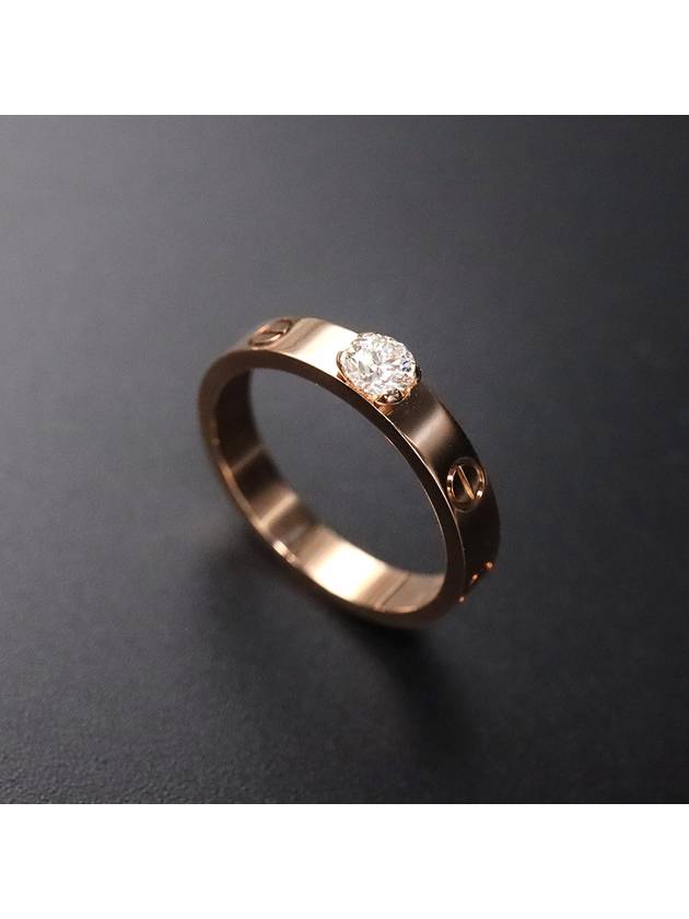 Women s Cartier N4250100 18K Pink Gold LOVE Solitaire 1 Point Diamond Wedding Band Ring No 56 gt Gangbuk used luxury goods - CARTIER - BALAAN 4