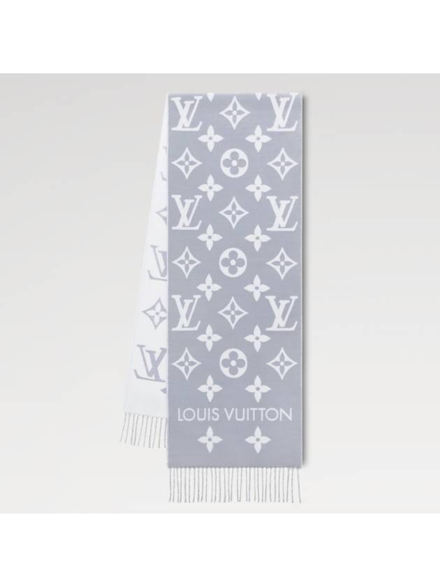 LV Essential Monogram Wool Scarf Light Grey - LOUIS VUITTON - BALAAN 2