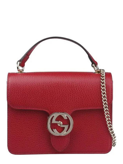 Interlocking GG Chain Small Cross Bag Red - GUCCI - BALAAN 2