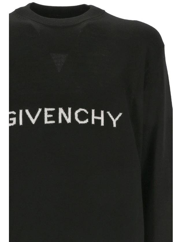 Archetype Crew Neck Wool Knit Top Black - GIVENCHY - BALAAN 5