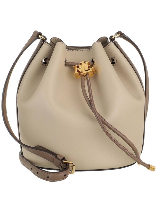 gold drawstring leather bucket bag beige - RALPH LAUREN - BALAAN.