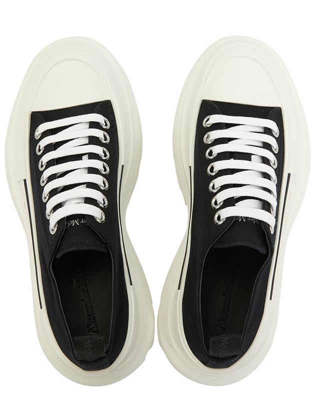 Tread Slick Platform Low Top Sneakers Black White - ALEXANDER MCQUEEN - BALAAN 3