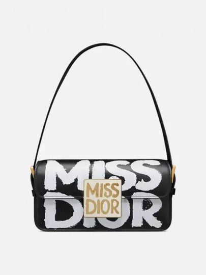 Miss Flap Bag Black White Graffiti Printed Calfskin M2610UZCJ M911 - DIOR - BALAAN 2