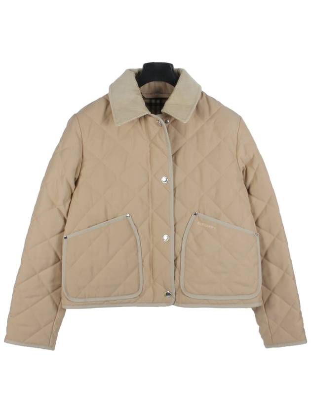 Stripe Point Collar Quilted Jacket Brown - BURBERRY - BALAAN 2