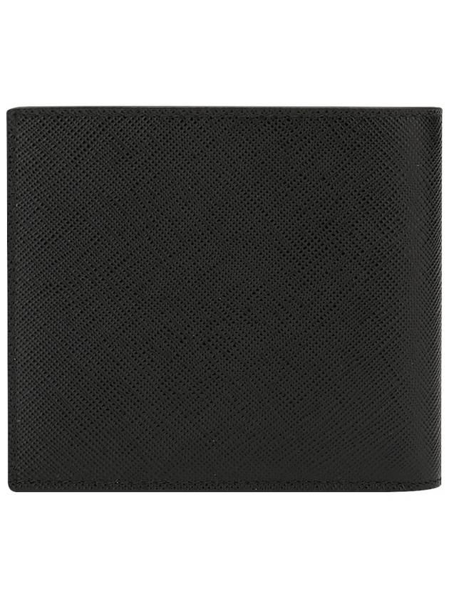 Saffiano Leather Half Wallet Black - PRADA - BALAAN 4