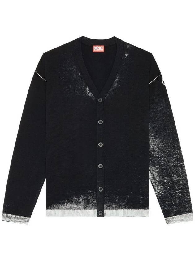 K-Larence B Reverse Print Cardigan Black - DIESEL - BALAAN 1