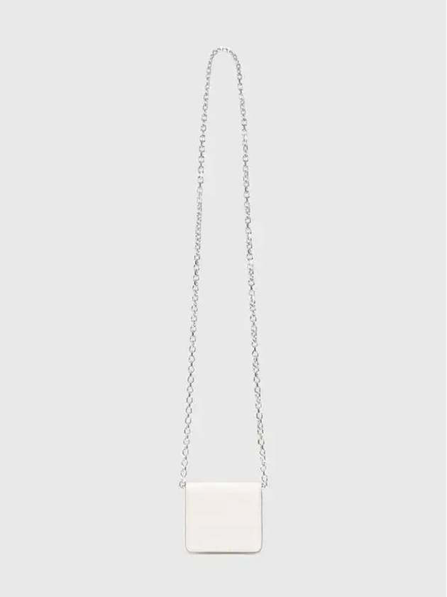 Embossed Leather Chain Card Wallet White - MAISON MARGIELA - BALAAN 5