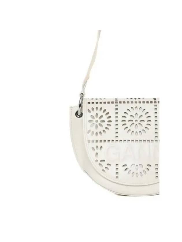 Banner Perforated Shoulder Bag White - GANNI - BALAAN 6