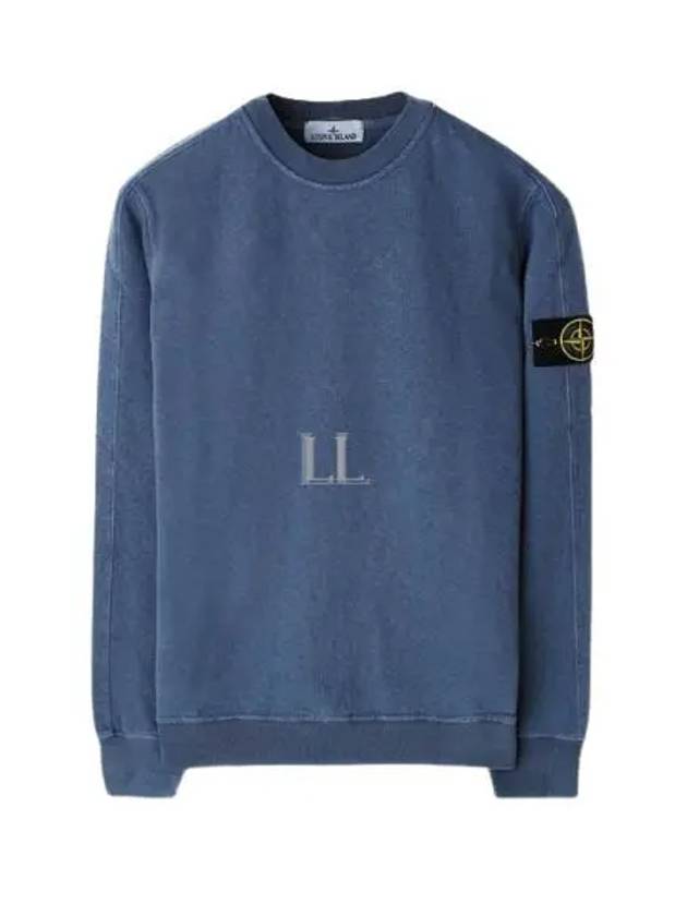 Logo Patch Crew Neck Sweatshirt Navy - STONE ISLAND - BALAAN 2