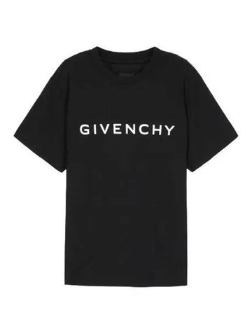 Logo Print Short Sleeve T Shirt Black Tee - GIVENCHY - BALAAN 1