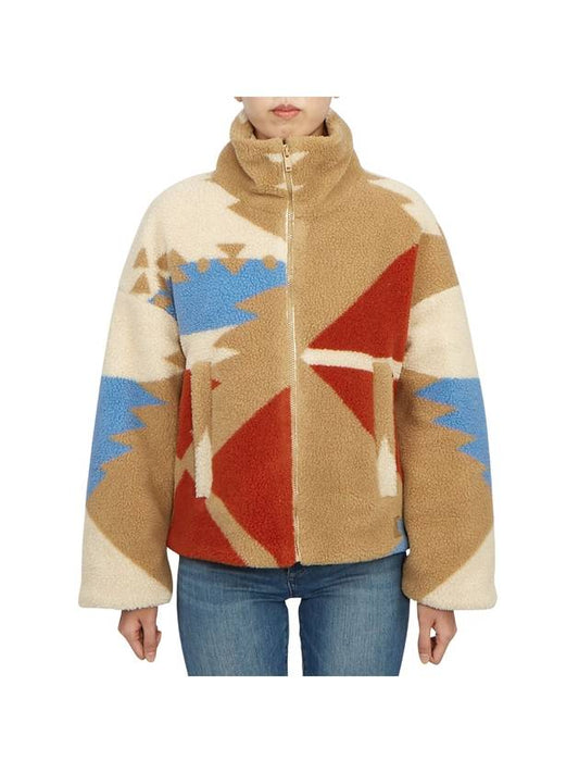 Manna Fleece Zip-Up Jacket Beige - MAX MARA - BALAAN 1