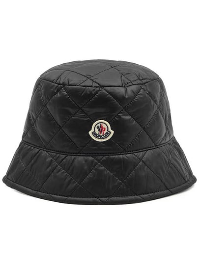 Logo Patch Quilted Bucket Hat Black - MONCLER - BALAAN 2